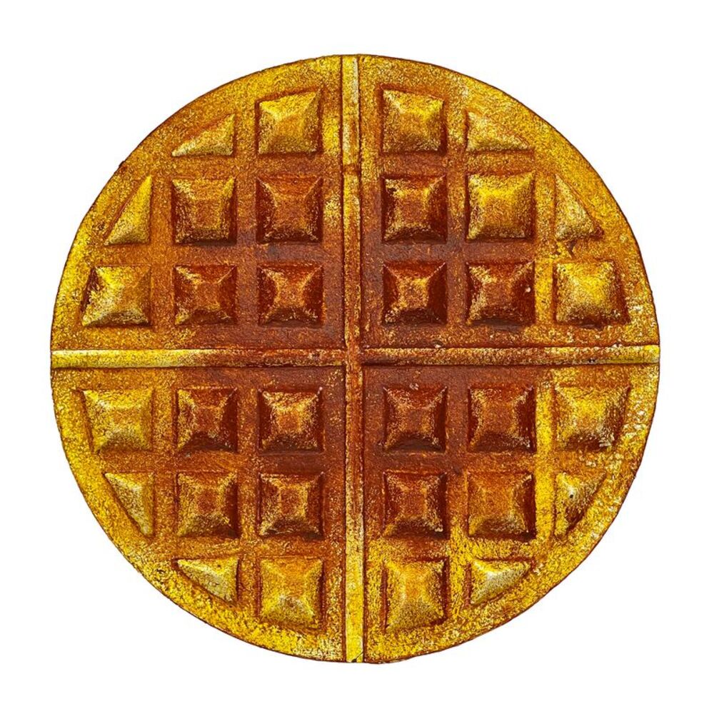 Zeckos Round Waffle Cast Iron Trivet 8" Kitchen Decor and Wall Hanging Plaque